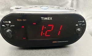 Timex XBBU T715 Redi-Set Dual Alarm Clock AM/FM Radio Large Digital Display Work - Picture 1 of 7