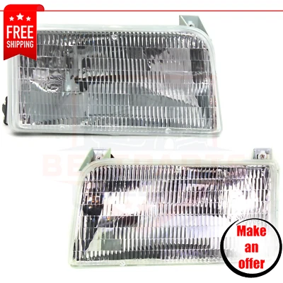 Headlight set 2 pieces halogen CAPA for 1992-1996 Ford F-150, F-250, F53, F59 - Image 1 of 4