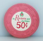 The Riviera Hotel Casino Chip 50¢ 50 Cents 5th Issue Rare "The Hotel" Variety