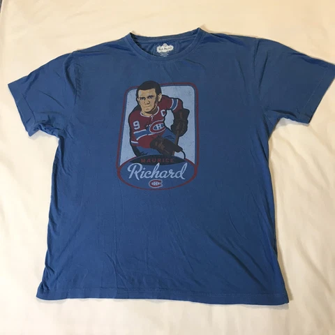 Maurice Richard Shirt Mens Large Blue Montreal Canada Player Red Jacket Cover