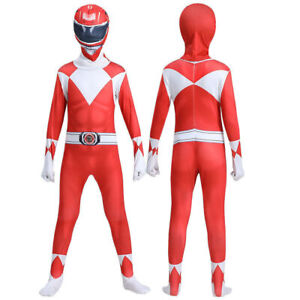 Mighty Morphin Power Rangers Kids Cosplay Costume Fancy Dress Halloween Outfits∝