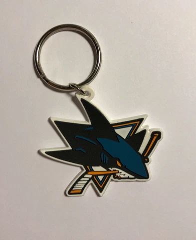 WHOLESALE (25 units) San Jose Sharks Officially Licensed Keychain Bold Logo NWT Cover