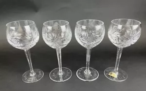 4 bicchieri da vino Spode Barthmann Catherine Crystal Hock taglio a ventaglio, croce incrociata 7" - Foto 1 di 8