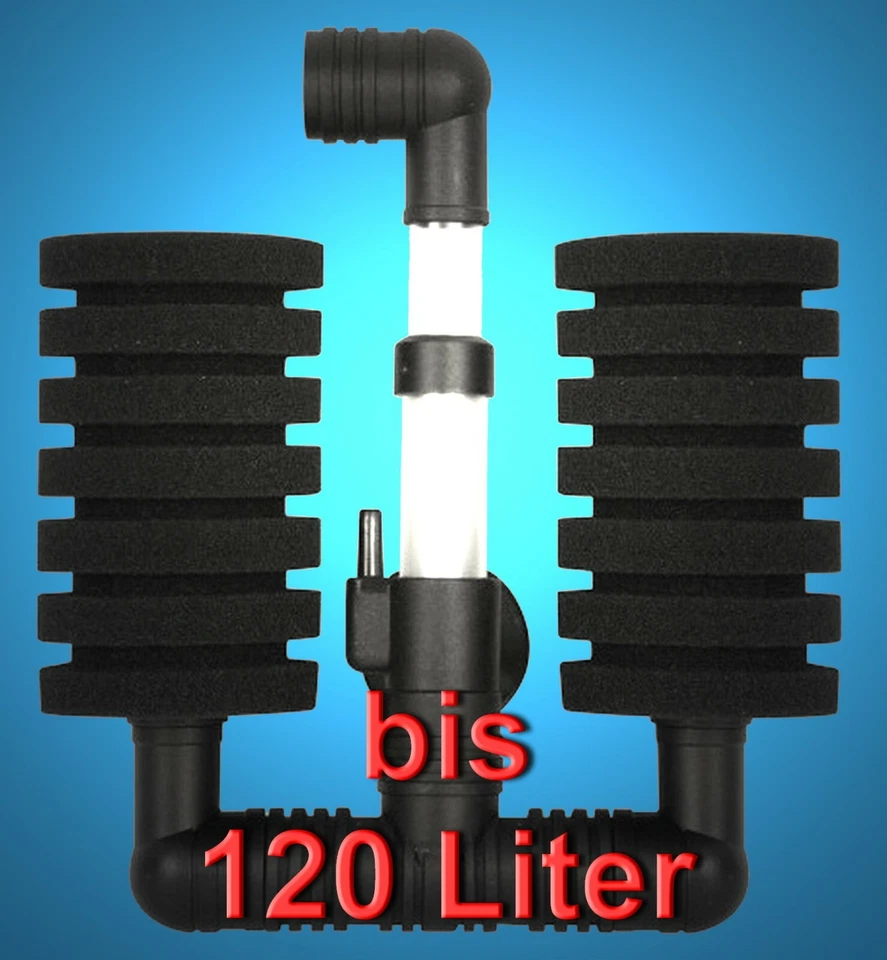 Aquarium 🍀1 DOPPEL BIO SCHWAMMFILTER 🍀 Luftbetriebener Innenfilter Zubehör