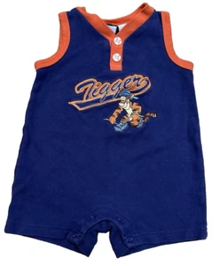 Disney Winnie the Pooh 0-3 Month Tigger Sleeveless Romper Baseball Buttons - Picture 1 of 6