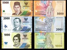 Indonesia 3 Pcs UNC Set 1000 2000 5000 Rupiah 2022, P- New Design