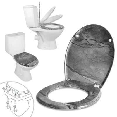 WC Sitz Abnehmbar Toilettendeckel Toilettensitz Klodeckel mit Absenkautomatik - Bild 1 von 4