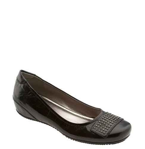 Scarpe donna Ecco casual brodo borchie nere con zeppa nascosta EUR 36 US 5