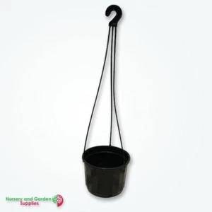 115mm Hanging Basket Pot Black (Pot & Hanger) - Pack of 120 - Picture 1 of 4