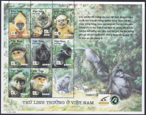 Vietnam 2002 (MS 3224-3231) Monkeys - Picture 1 of 1