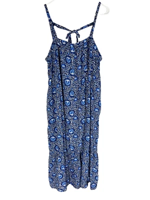 OLD NAVY Maxi Dress Size XXL Blue Elasticated Dark Sea Boho Summer Coastal - Image 1 of 4