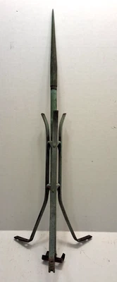 ANTIGUA VARILLA DE COBRE INUSUAL CON PARARRAYOS DE COBRE SÓLIDO SOPORTE CORTO VELETA Foto 1 de 4