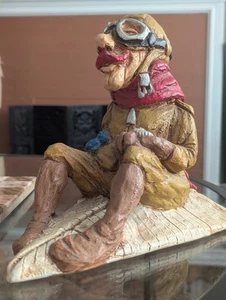 ARTISTIC ACCESSORIES Vtg 1960s Plaster Pilot Statue Steampunk Style Art Figure - Picture 1 of 23