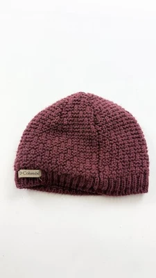 Columbia Hat Beanie Womens One Size Burgundy Knit Fleece Lined Winter Outdoors - Image 1 of 3