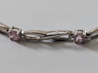 9ct White Gold Tennis Bracelet Cubic Zirconia Stones Full Hallmarked 18.5cm Long — 第 1/4 张图片