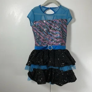 Disfraz de Baile Weissman Lentejuelas Guantes Púrpura Negro Azul Niñas Mediano - Imagen 1 de 12