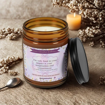 Scented Soy Wax Candle | Affirmation Gift for Focus and Clarity | 4oz or 9oz - Image 1 of 2