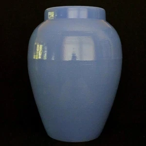 Antique Robinson Ransbottom Pottery Co Roseville Blue Oil Jar Floor Vase 15" - Picture 1 of 20