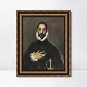 Gerahmter Leinwand Giclée-Druck Der Ritter mit der Hand auf der Brust von El Greco - Bild 1 von 16