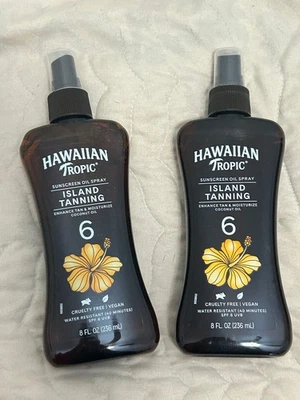 Hawaiian Tropic Island Tanning Coconut Oil SPF 6 - 8 oz - Exp  07/27 - Lot of 2 - Image 1 of 3