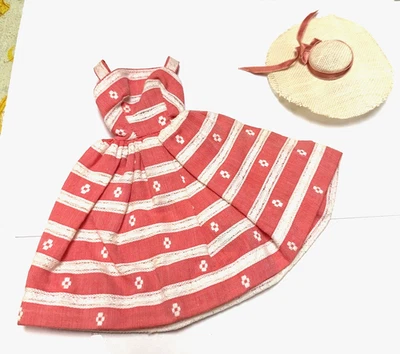 ВИНТАЖНАЯ КУКЛА БАРБИ MATTEL ЗАНЯТ УТРЕННЕЕ ПЛАТЬЕ И ШЛЯПА #956 (1963) - Изображение 1 из 4