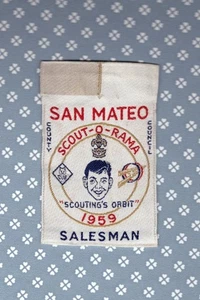 SOR San Mateo Cty Co -Mint-  Scout-O-Rama 1959  Woven   Salesman - Picture 1 of 1