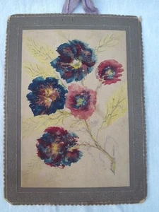 ANTIQUE 1907 WATERCOLOUR OF FLOWERS . M3073 - Picture 1 of 11