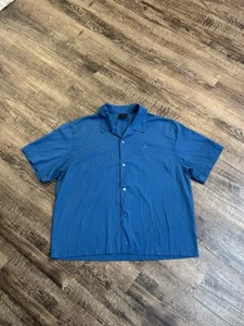 Jordan Flight Essentials Blue Mens Button Short Sleeve Shirt Size XL - Picture 1 of 7