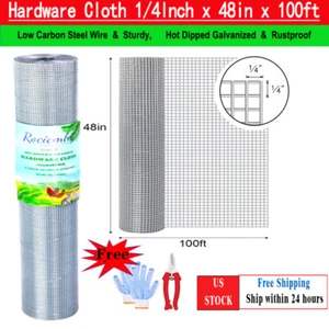1/4inch 48" x100' Galvanized Welded Mesh Hardware Cloth Chicken Wire Metal Fence - Picture 1 of 9