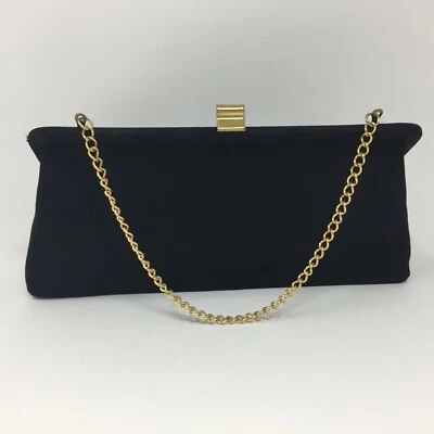 Bolso de mano Admiral con marco con bisagras negro con cadena tono dorado vintage años 50 Foto 1 de 4