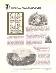 #126 15c Emily Bissell Briefmarke #1823 USPS Gedenkstempeltafel - Bild 1 von 1
