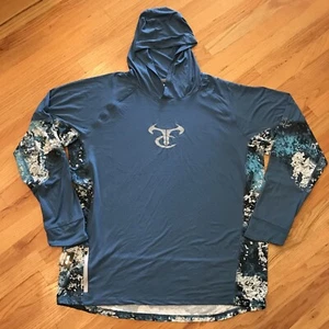 TrueTimber Performance Fishing Hoodie Mens XL Blue Camo Pullover UPF Wicking NWT - Picture 1 of 15