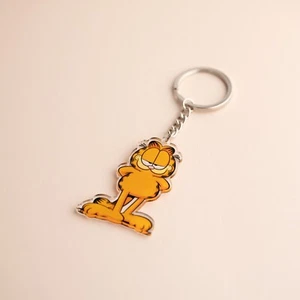 Cute Garfield® Cartoon Orange Cat 80s Retro Keychain Keyring Key Ring Gift Idea - Picture 1 of 1