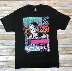 *New* 2Pac Poetic Justice 1993 Men’s Black Cotton Retro Tee Tupac Shakur - Picture 1 of 9
