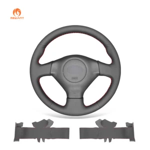 Black Artificial Leather Steering Wheel Wrap for Subaru Legacy Impreza Outback - Imagen 1 de 10