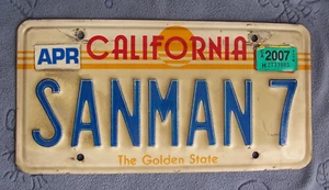 California...SANMAN 7...License Plate...Horse...The Golden State (Sun) 1988-2007 - Picture 1 of 2