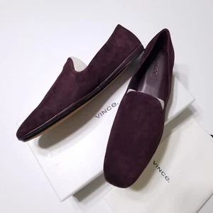 NIB Vince Paz Suede Leather Flat Slip-On Loafer in Wine Size US 9.5 $275 - Picture 1 of 16