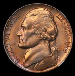 1941 D Jefferson Nickel NGC MS64 6FS Six Steps RARE Toned Double Sided Toning - Bild 1 von 5