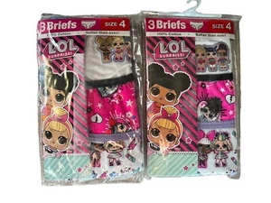 LOL SURPRISE Girls Size 4 Underwear Briefs Panties 6 Pairs New - Picture 1 of 2