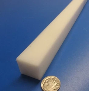 Barra cuadrada blanca HDPE 1,0" de grosor x 1,0" de ancho x 12" de largo, 4 piezas, 4 pies - Imagen 1 de 10