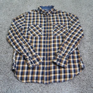 Chrome Industries Shirt Mens Large Brown Plaid Flannel Twill Button Up Pockets - Picture 1 of 8