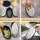 Black Slicer Cheese Grater Vegetables Stainless Steel Oval Box Container Grat Dl