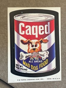 1974 Topps Wacky Packages Sticker - Caged Mad Dog Food