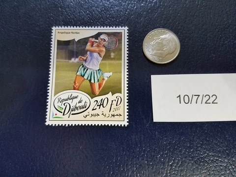 Angelique Kerber ATP Tour Tennis 2017 Republique De Djibouti Perforated Stamp Cover