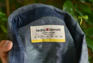 Hedley Bennett manica lunga taglia: media indaco chambray cotone blu - Foto 1 di 14