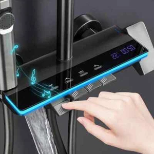 Grau Duschset Vier Funktionen Smart Digital Display Duschsystem Niederschlag - Bild 1 von 20