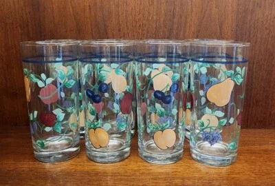 VASOS DE JUGO transparentes pintados a mano, juego x 8 🫐🍒🍓🍐 Foto 1 de 4