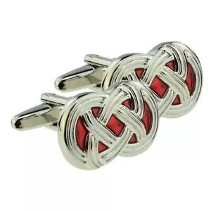 Celtic Red Design Cufflinks Presented in a Box X2AJ542 - Picture 1 of 1