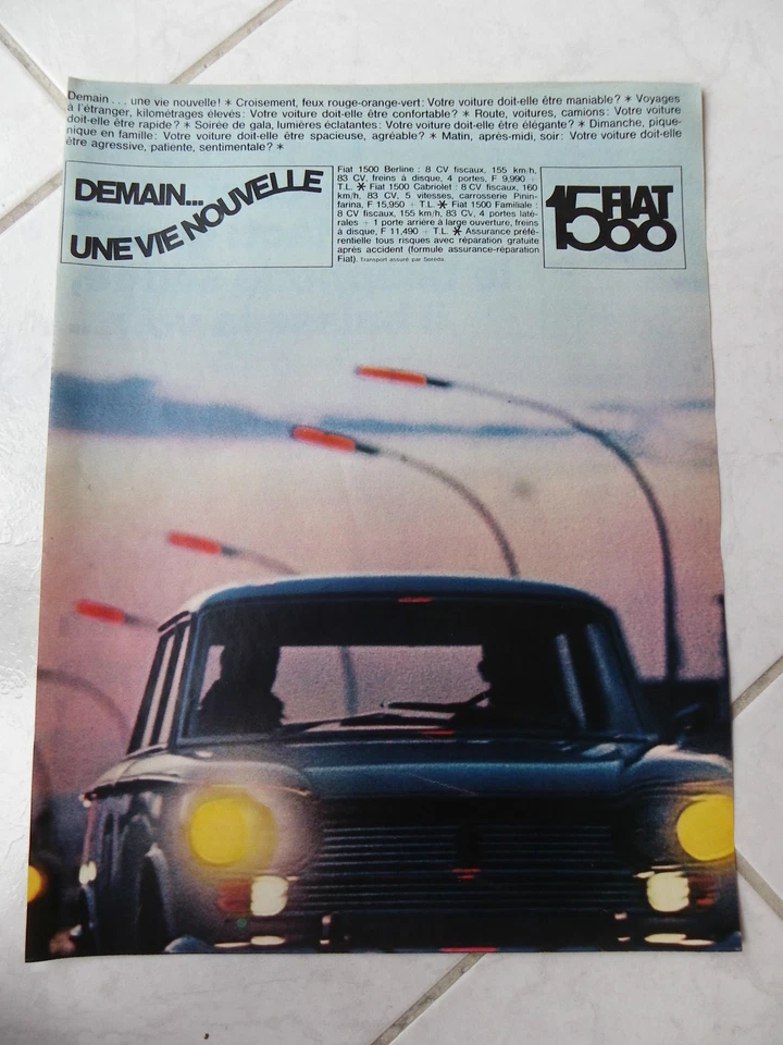 Fiat 1500 1963 corte anuncio de prensa Foto 1 de 1