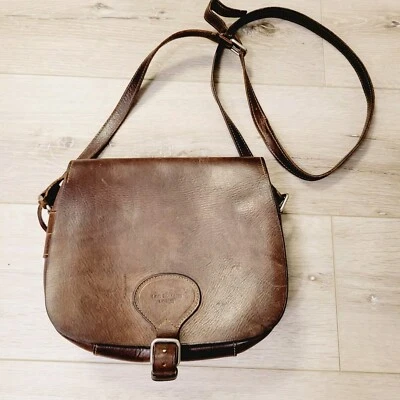 De Colección RARO Cuero Marrón L&C Boldrini Italia Equipaje Sillín Bandolera Bolso Cartera Foto 1 de 4